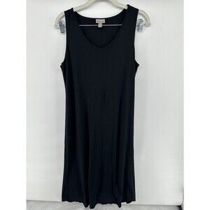J. Jill Petite Medium Black Sleeveless Rayon Lycra Dress Midi